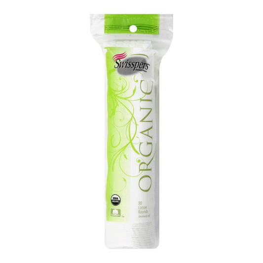 Swisspers Organic Cotton Round Pads - 80 Pack