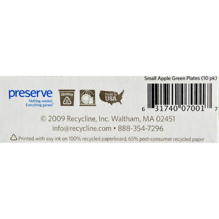Preserve On the Go Small Reusable Plates - Apple Green - 10 Pack - 7 in
