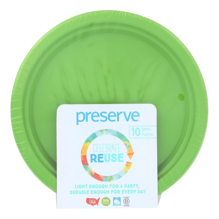 Preserve On the Go Small Reusable Plates - Apple Green - 10 Pack - 7 in