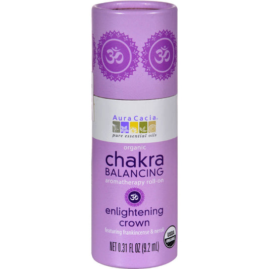 Aura Cacia - Organic Chakra Balancing Aromatherapy Roll-on - Enlightening Crown - .31 oz