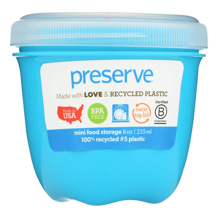 Preserve Food Storage Container - Round - Mini - Aqua - 8 oz - 1 Count