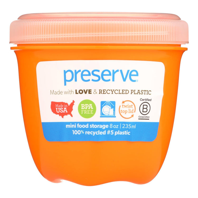 Preserve Food Storage Container - Round - Mini - Orange - 8 oz - 1 Count