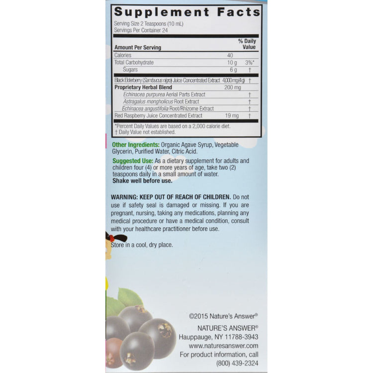 Nature's Answer - Sambucus - Kids Formula - Original Flavor - 8 oz