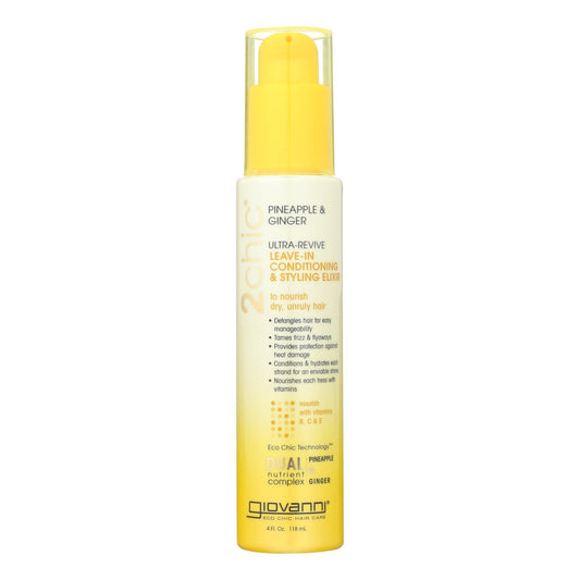 Giovanni Hair Care Products Conditioner - Pineapple and Ginger - Case of 1 - 4 fl oz.