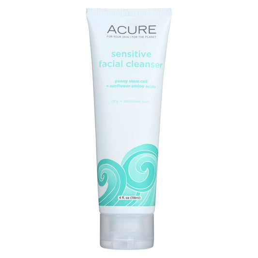 Acure - Sensitive Facial Cleanser - Peony Extract and Sunflower Amino Acids - 4 FL oz.