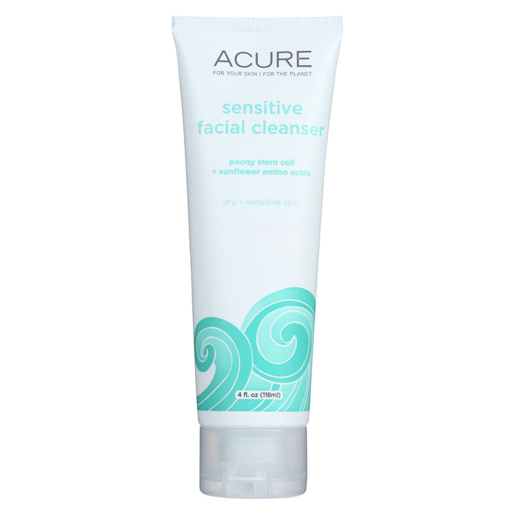 Acure - Sensitive Facial Cleanser - Peony Extract and Sunflower Amino Acids - 4 FL oz.