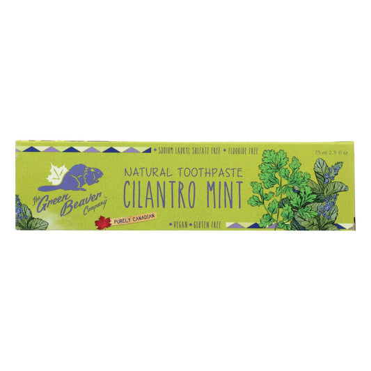 The Green Beaver Toothpaste - Cilantro Mint Toothpaste - Case of 1 - 2.5 fl oz.