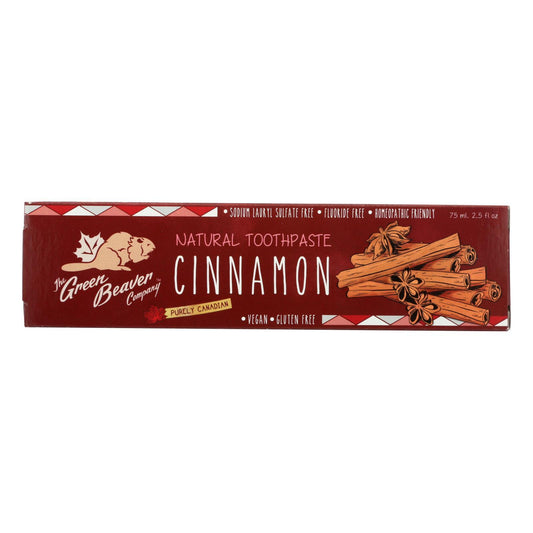 The Green Beaver Toothpaste - Cinnamon Toothpaste - Case of 1 - 2.5 fl oz.