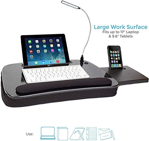 Multi Tasking Memory Foam Lap Desk with USB Light and Mouse Pad