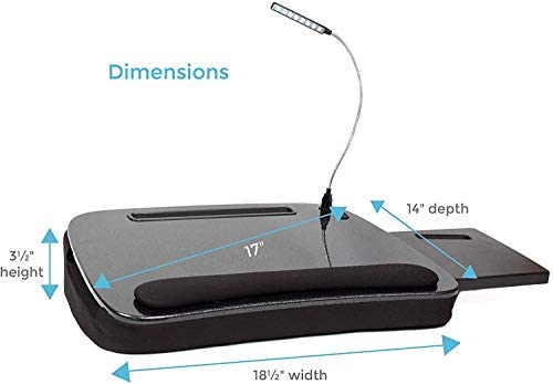 Multi Tasking Memory Foam Lap Desk with USB Light and Mouse Pad