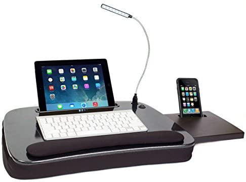 Multi Tasking Memory Foam Lap Desk with USB Light and Mouse Pad