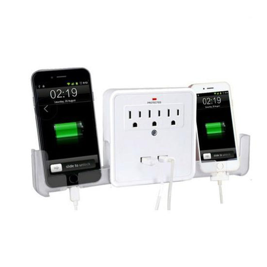 NEW! Classic Combo Wall Adapter w/ 3 AC outlets and a Dual USB ports to charge your gadgets