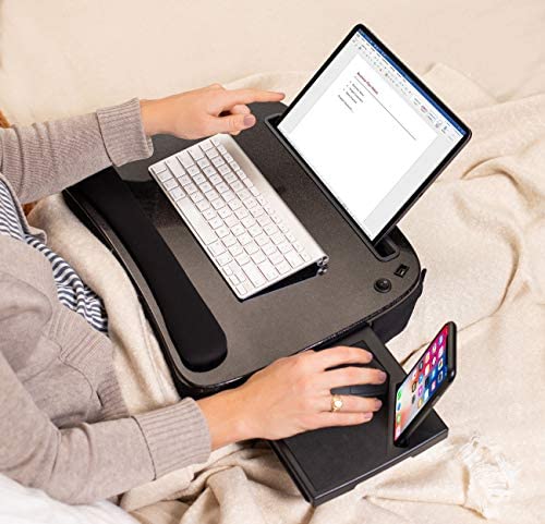 Multi Tasking Memory Foam Lap Desk with USB Light and Mouse Pad