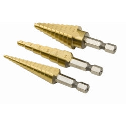 Steel step drill 3-pc set