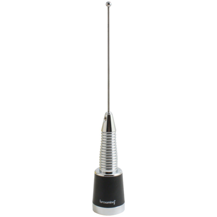 Browning BR-158-S 200-Watt Pretuned Wide-Band 144 MHz to 174 MHz 2.4-dBd-Gain VHF Silver Antenna with Spring and NMO Mounting